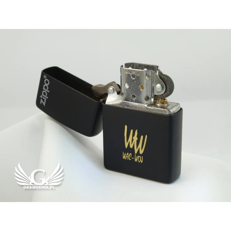 ZIPPO Lighter Black Matte Logo - ZIP056