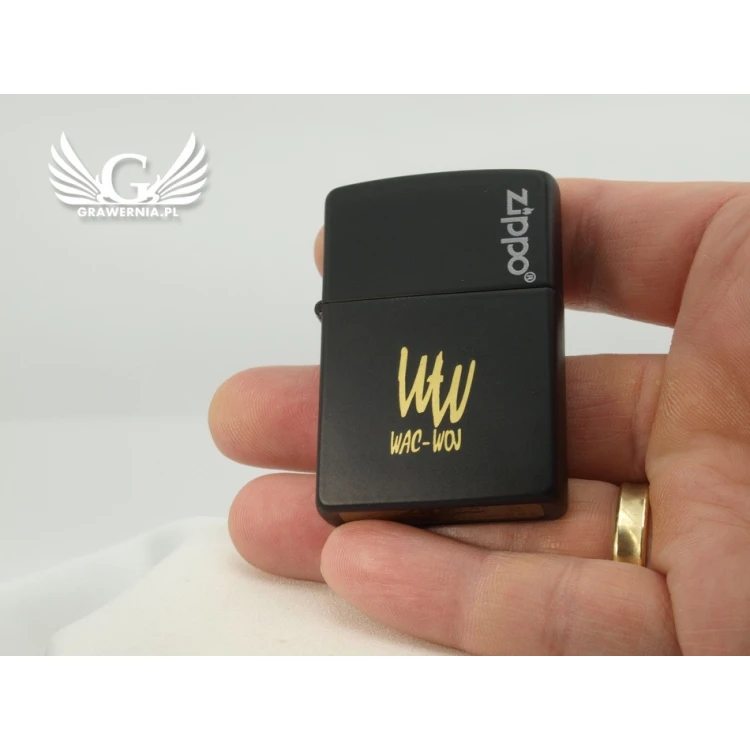 ZIPPO Lighter Black Matte Logo - ZIP056