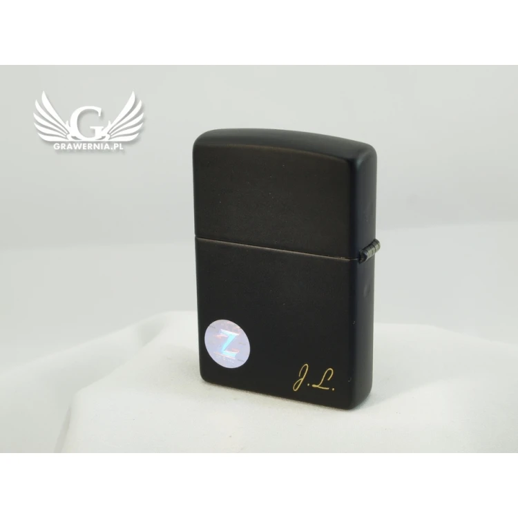 ZIPPO Lighter Black Matte Logo - ZIP056
