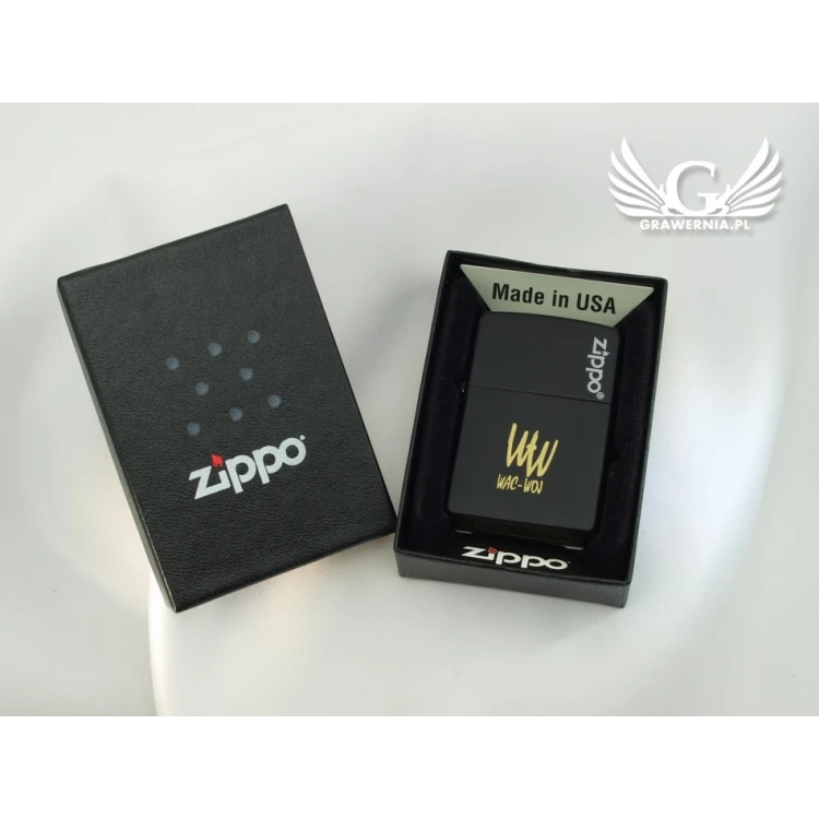 ZIPPO Lighter Black Matte Logo - ZIP056
