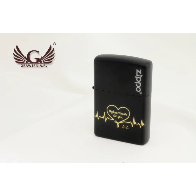 ZIPPO Lighter Black Matte Logo - ZIP056