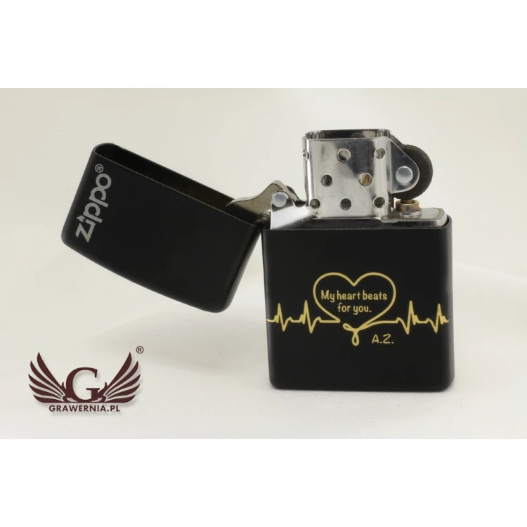 ZIPPO Lighter Black Matte Logo - ZIP056