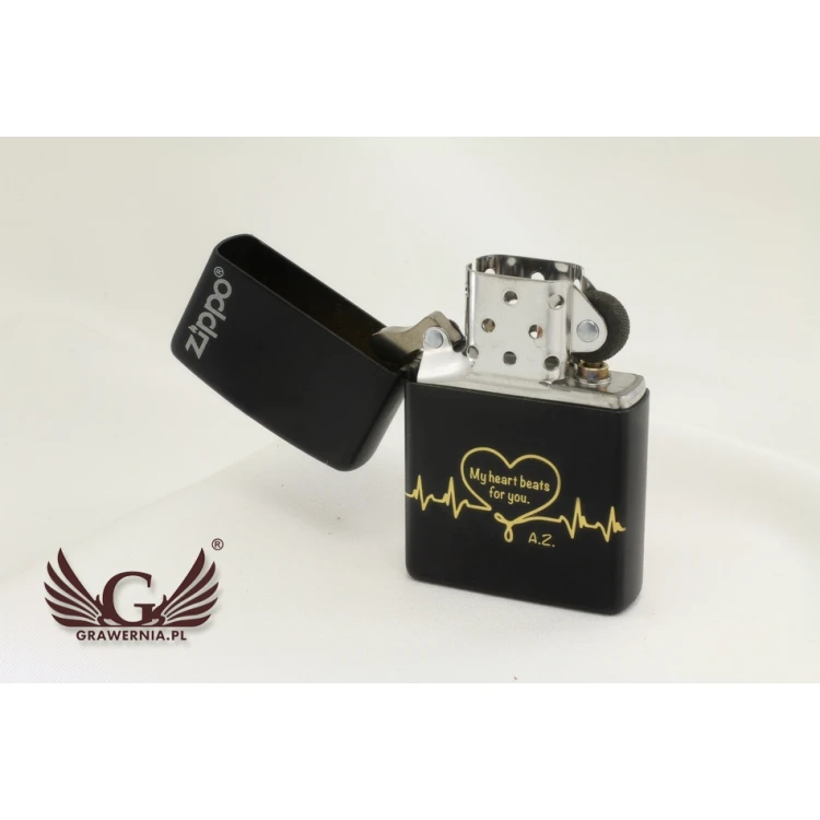 ZIPPO Lighter Black Matte Logo - ZIP056