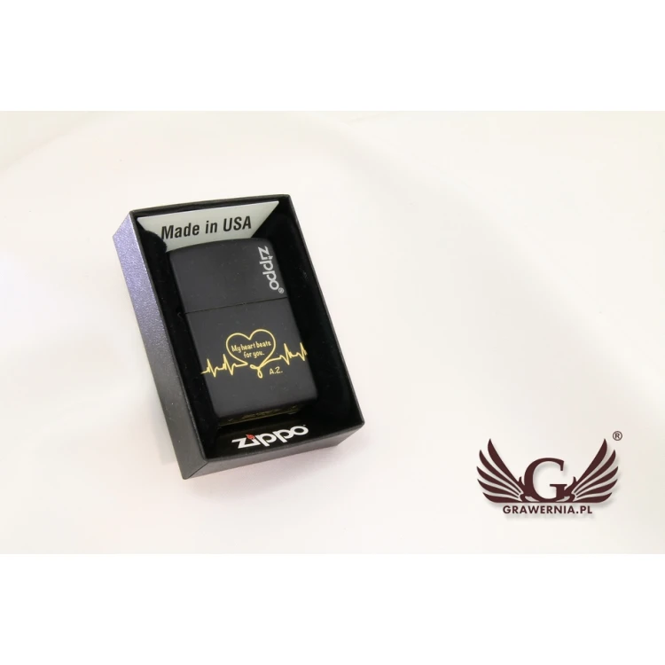 ZIPPO Lighter Black Matte Logo - ZIP056
