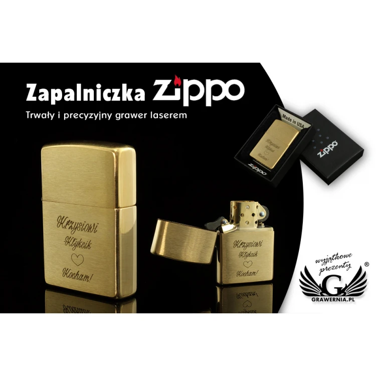 Zippo Lighter Brushed Brass - ZIP053