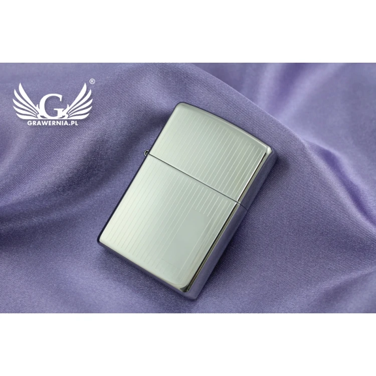 ZIPPO Lighter Engine Turned High Polish Chrome - ZIP013