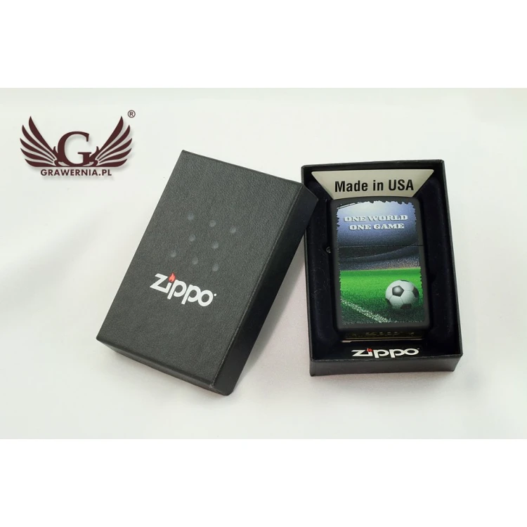 Zippo Lighter One World One Game Black Matte - ZIP018