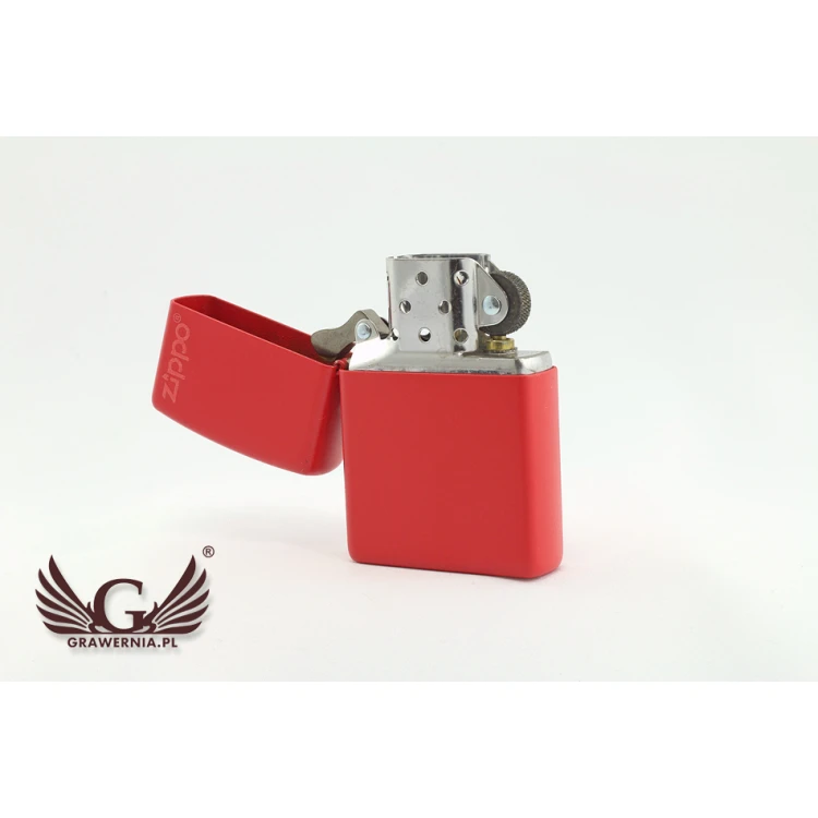 ZIPPO Lighter Red Matte Logo - ZIP010