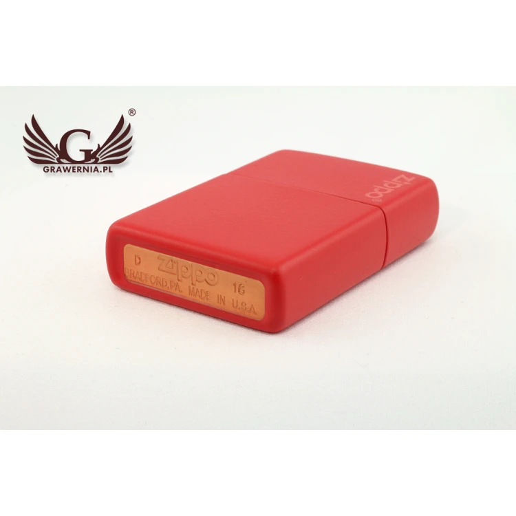 ZIPPO Lighter Red Matte Logo - ZIP010