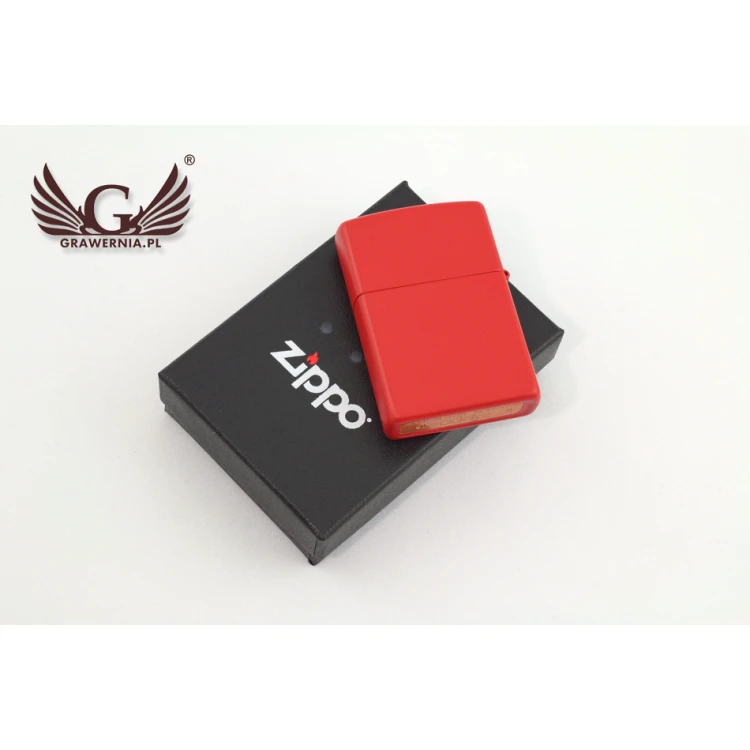 ZIPPO Lighter Red Matte Logo - ZIP010