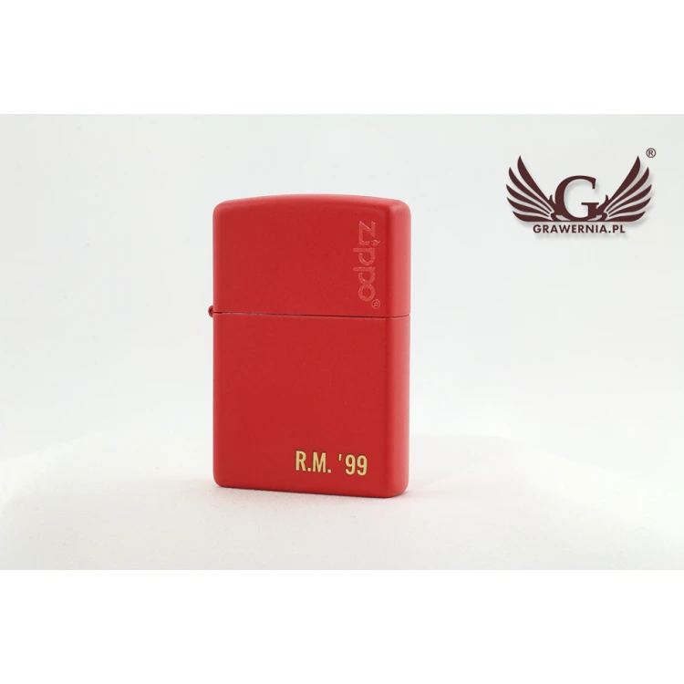 ZIPPO Lighter Red Matte Logo - ZIP010