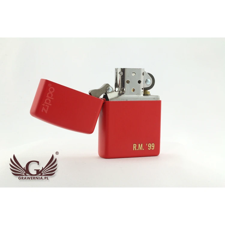 ZIPPO Lighter Red Matte Logo - ZIP010
