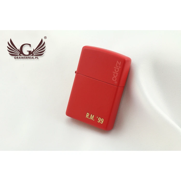 ZIPPO Lighter Red Matte Logo - ZIP010