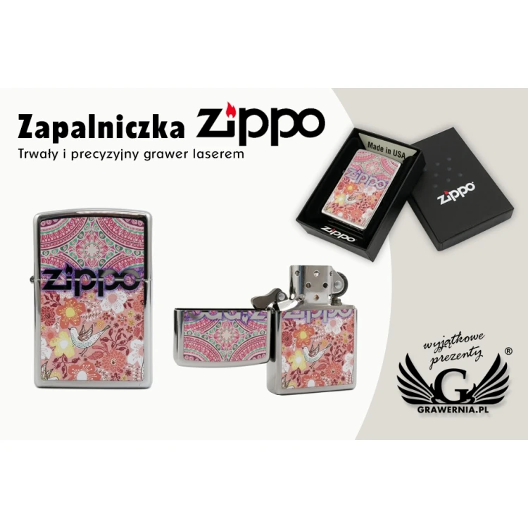 ZIPPO Rosebird High Polish Chrome Lighter - ZIP044