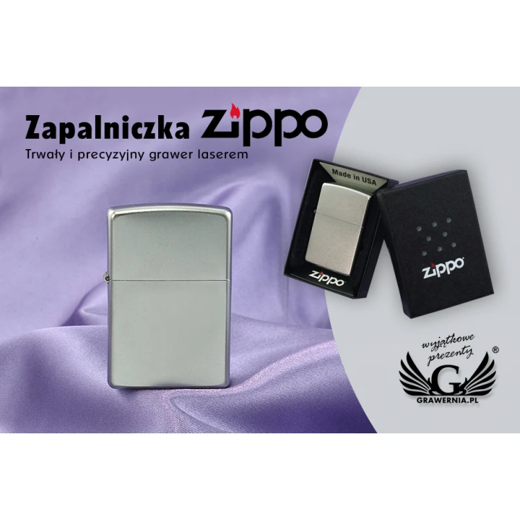 Zippo Lighter Satin Chrome - ZIP024