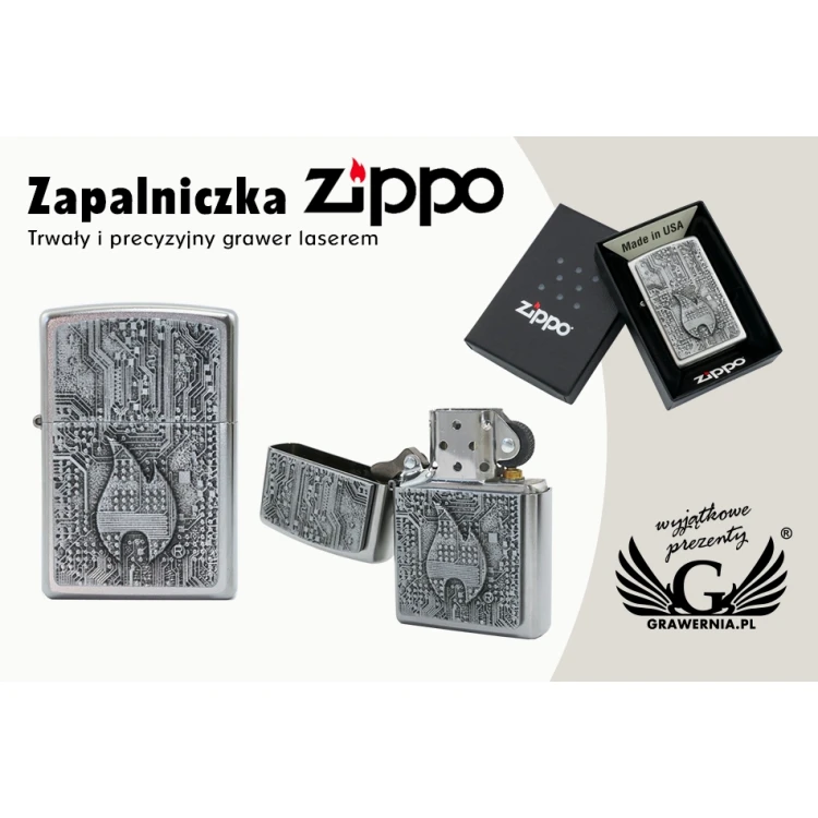 ZIPPO Technics Satin Chrome Lighter - ZIP049