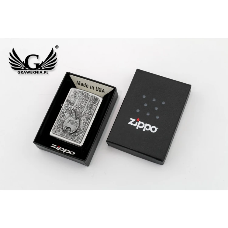 ZIPPO Technics Satin Chrome Lighter - ZIP049