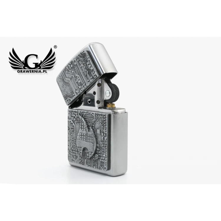 ZIPPO Technics Satin Chrome Lighter - ZIP049