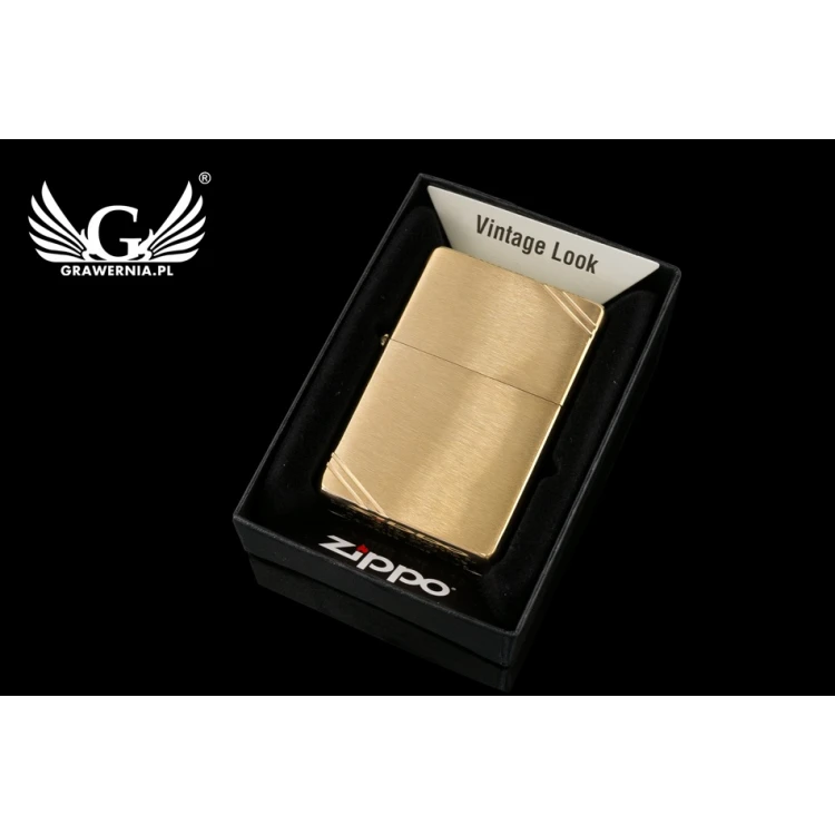 ZIPPO Vintage Brushed Brass with Slashes Lighter - ZIP048