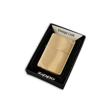 ZIPPO Vintage Brushed Brass with Slashes Lighter - ZIP048