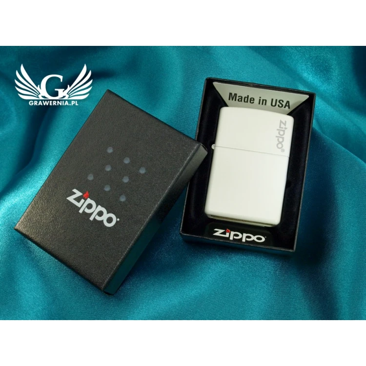 ZIPPO Lighter White Matte Zippo Logo - ZIP007