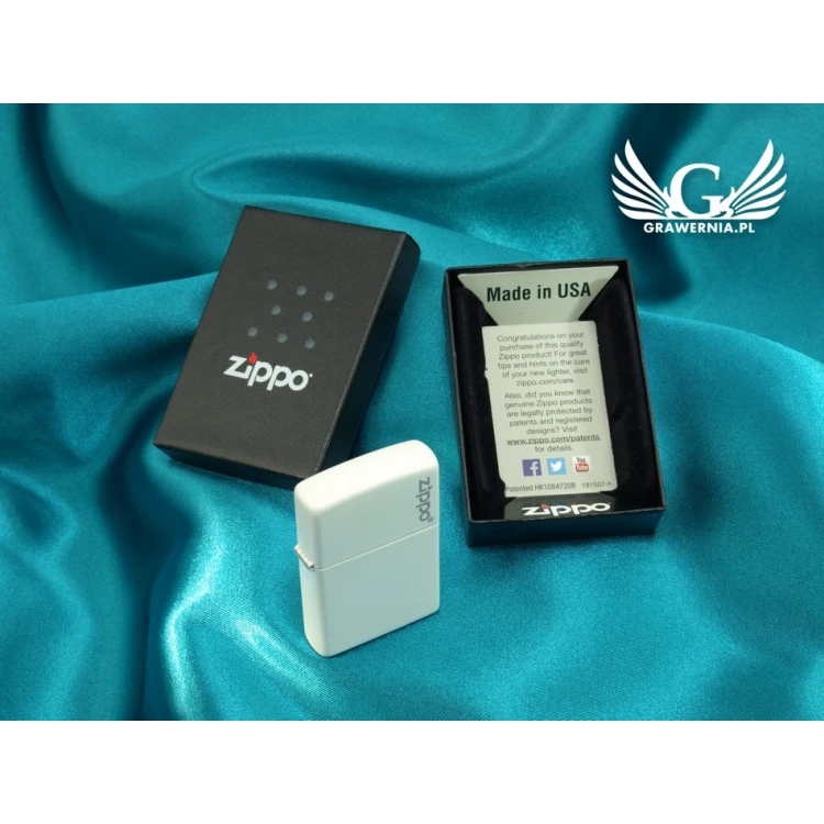 ZIPPO Lighter White Matte Zippo Logo - ZIP007