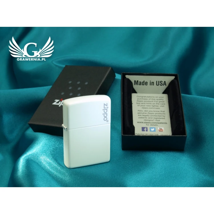 ZIPPO Lighter White Matte Zippo Logo - ZIP007