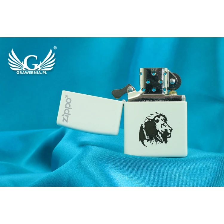 ZIPPO Lighter White Matte Zippo Logo - ZIP007
