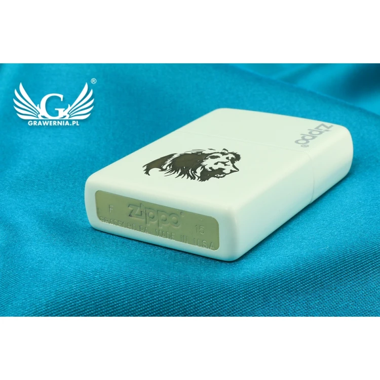 ZIPPO Lighter White Matte Zippo Logo - ZIP007