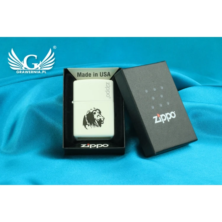 ZIPPO Lighter White Matte Zippo Logo - ZIP007