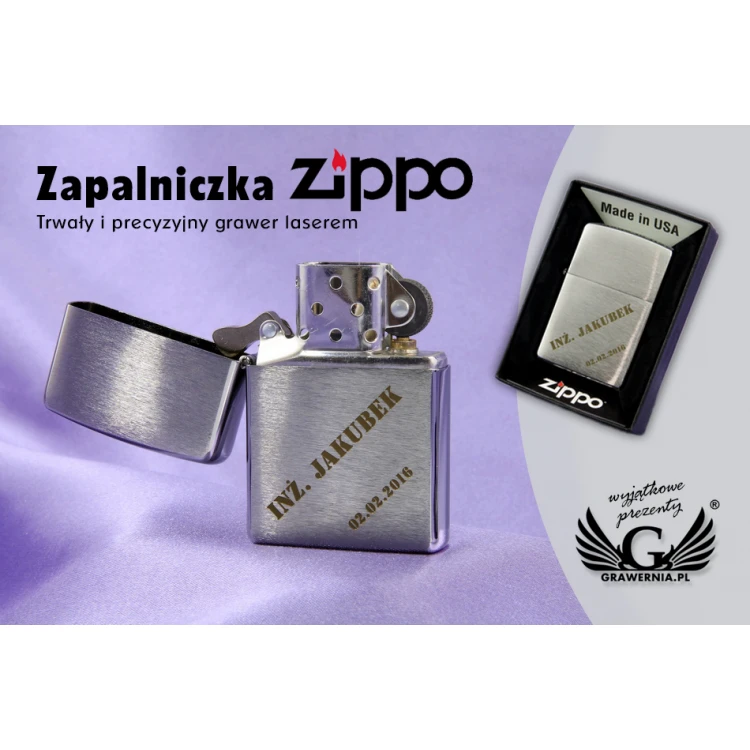 ZIPPO Lighter Brushed Chrome - ZIP052