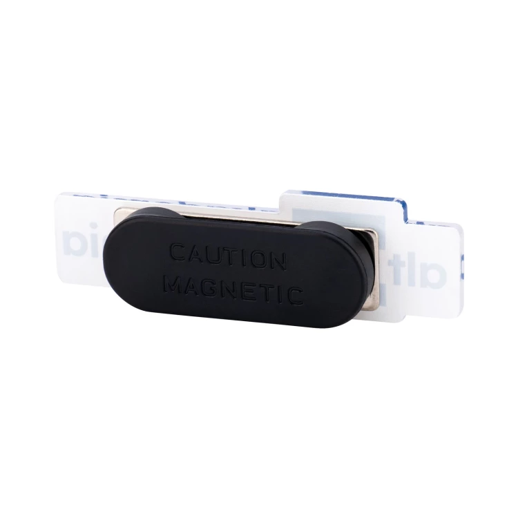 Magnetic clasp with any logo - transparent acrylic with UV print - dimensions 52x15.5mm - PWD037