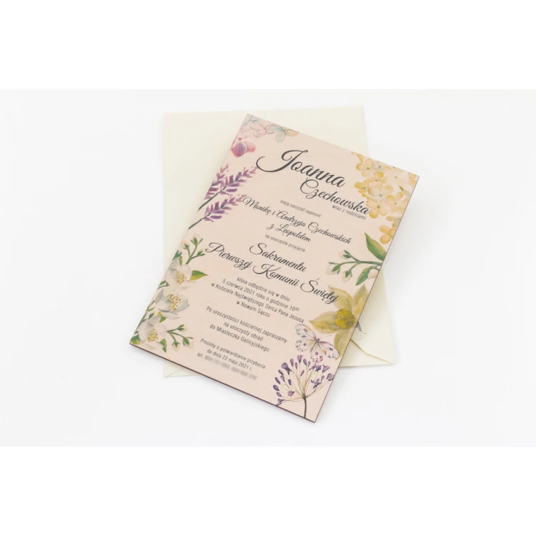 Wooden Communion Invitations - UV Digital Print - INV059
