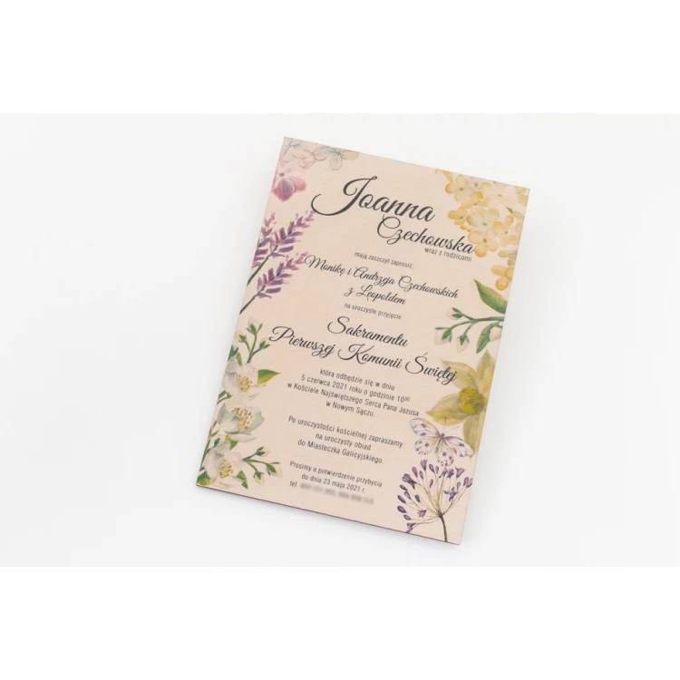 Wooden Communion Invitations - UV Digital Print - INV059