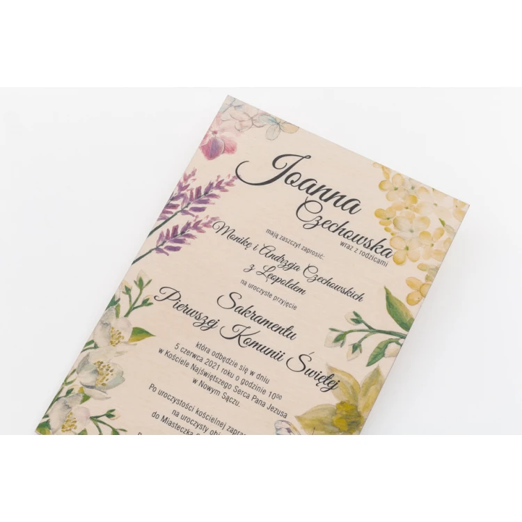 Wooden Communion Invitations - UV Digital Print - INV059