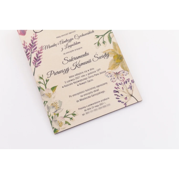 Wooden Communion Invitations - UV Digital Print - INV059