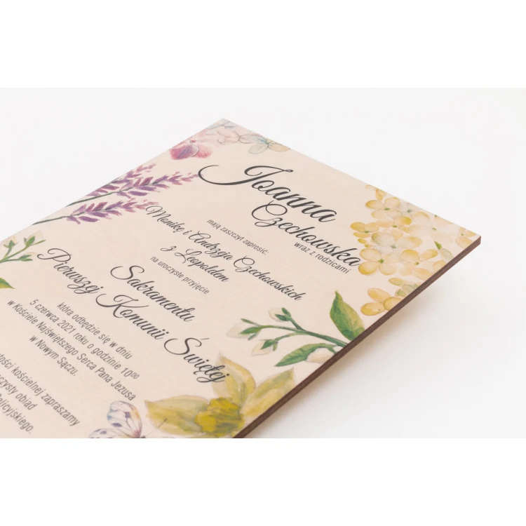 Wooden Communion Invitations - UV Digital Print - INV059
