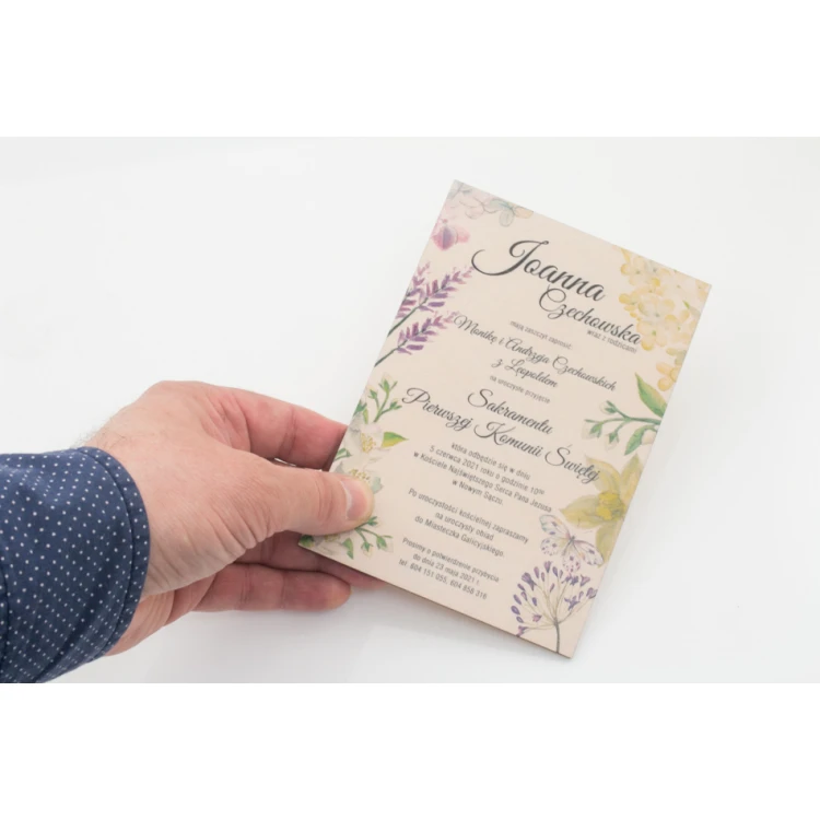 Wooden Communion Invitations - UV Digital Print - INV059