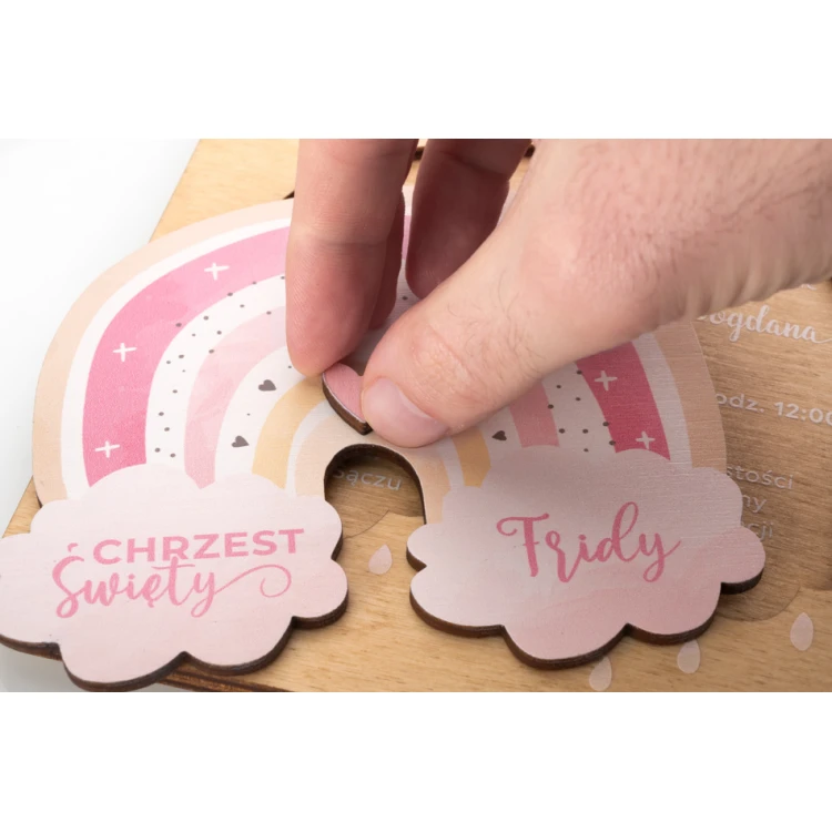 Holy Baptism Wooden Invitations - UV Digital Print - ZAP068