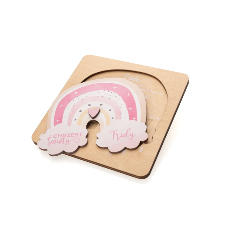 Holy Baptism Wooden Invitations - UV Digital Print - ZAP068