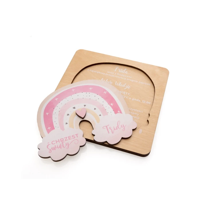 Holy Baptism Wooden Invitations - UV Digital Print - ZAP068