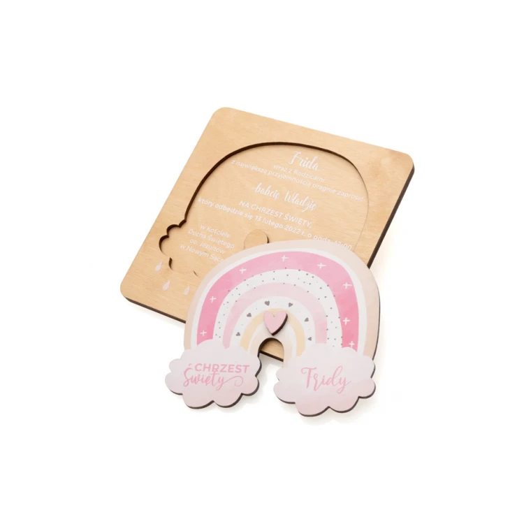 Holy Baptism Wooden Invitations - UV Digital Print - ZAP068