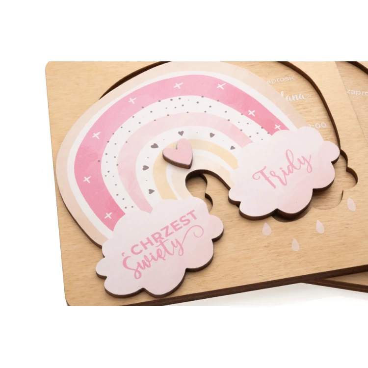 Holy Baptism Wooden Invitations - UV Digital Print - ZAP068