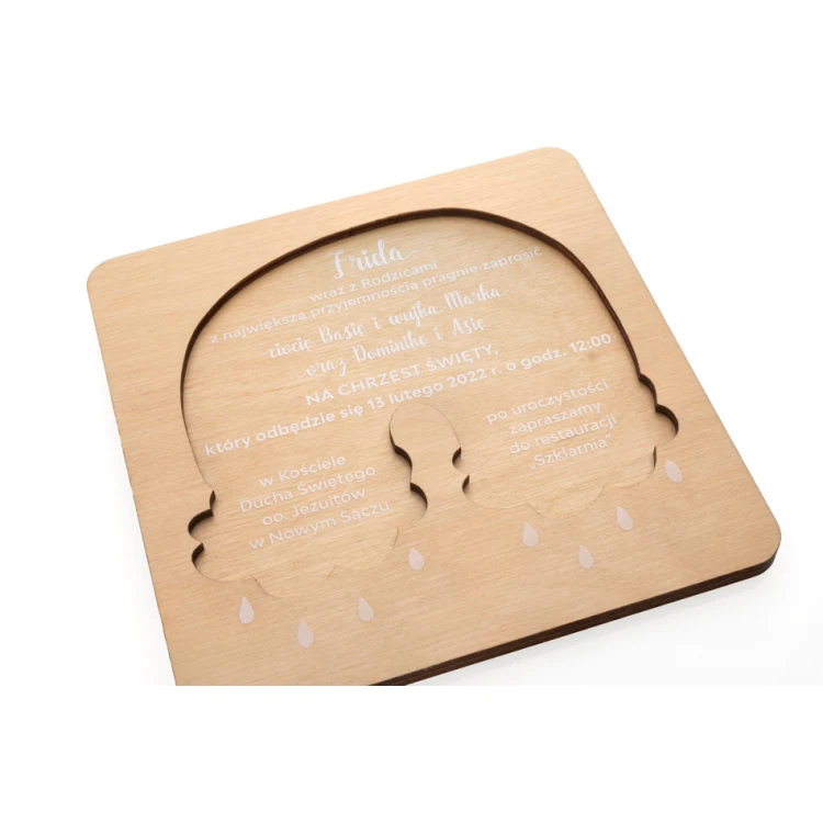Holy Baptism Wooden Invitations - UV Digital Print - ZAP068