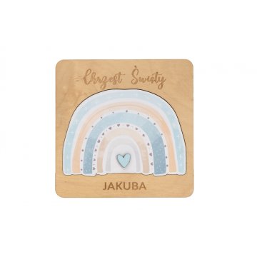 Holy Baptism Wooden Invitations - Engraving and UV Print - ZAP079