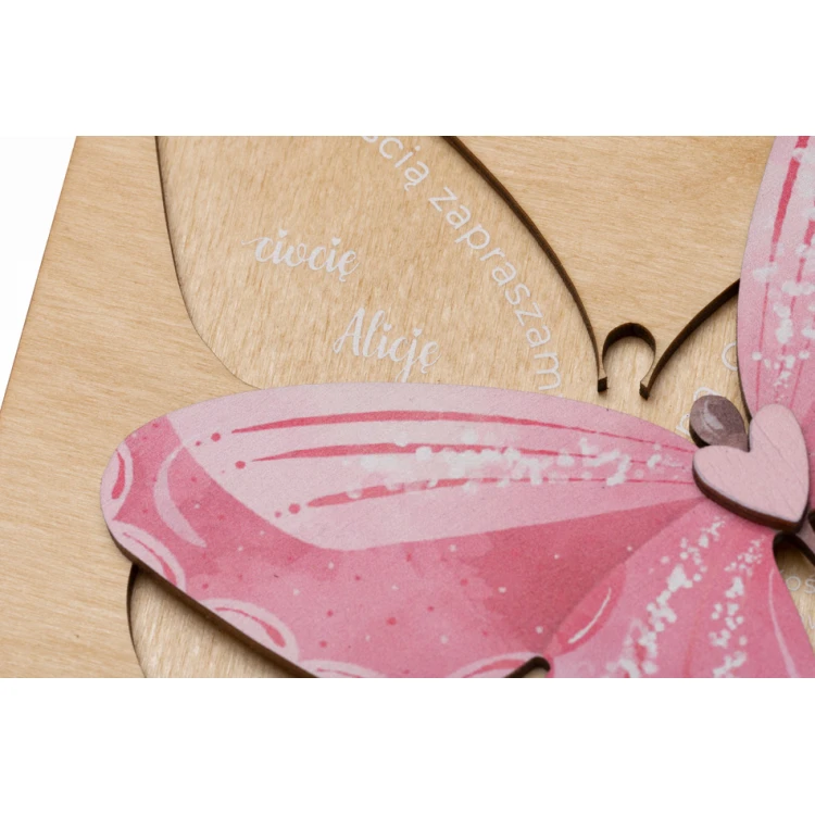 Holy Baptism Wooden Invitations - Engraving and UV Print - ZAP082