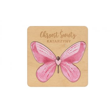 Holy Baptism Wooden Invitations - Engraving and UV Print - ZAP082