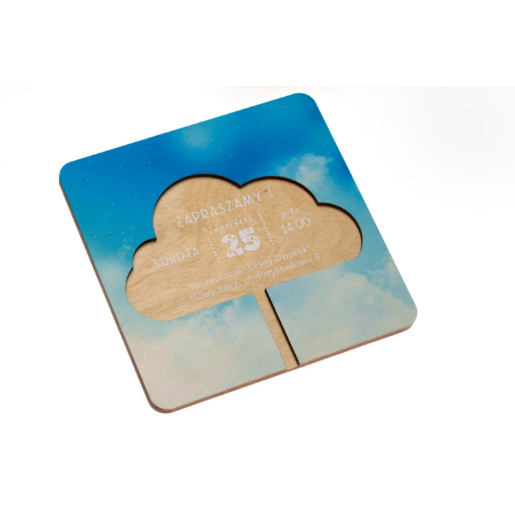 Holy Baptism Wooden Invitations - UV Print - ZAP083
