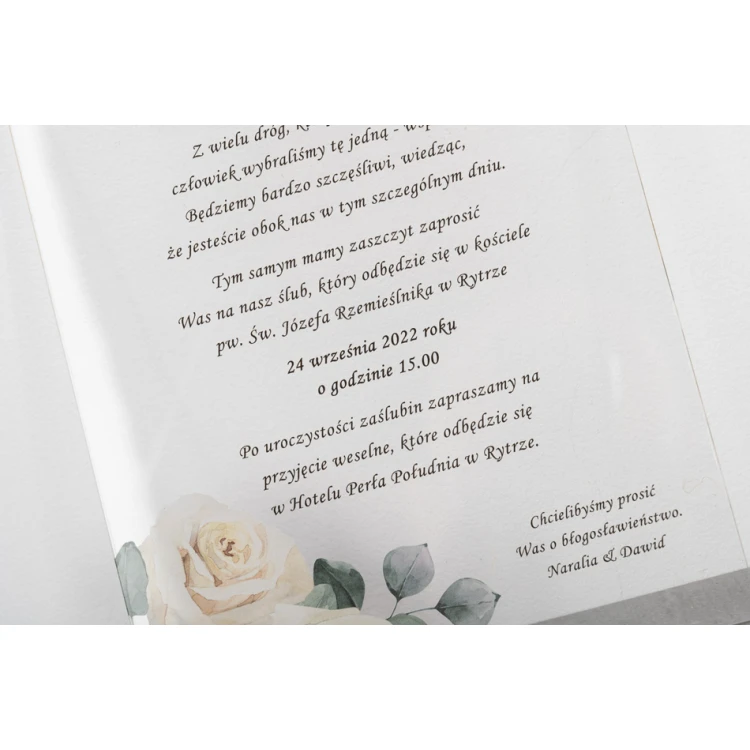 Wedding Invitations for Parents - size 148x210mm (A5) - 3mm plexi with UV print - INV084