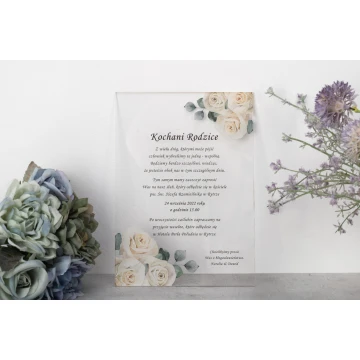 Wedding Invitations for Parents - size 148x210mm (A5) - 3mm plexi with UV print - INV084